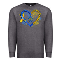Charcoal Heather world down syndrome day heart Premium Sweatshirt - Artiststas