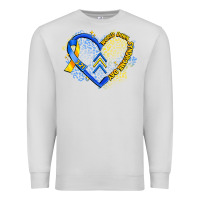 Dove Grey world down syndrome day heart Premium Sweatshirt - Artiststas