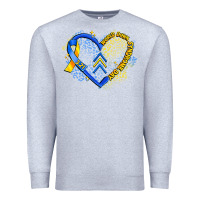 Heather Grey world down syndrome day heart Premium Sweatshirt - Artiststas