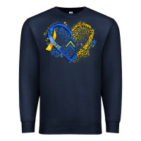 Navy world down syndrome day heart Premium Sweatshirt - Artiststas