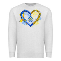 Oatmeal Heather world down syndrome day heart Premium Sweatshirt - Artiststas