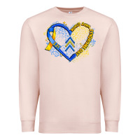 Pale Pink world down syndrome day heart Premium Sweatshirt - Artiststas
