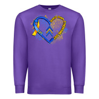 Purple world down syndrome day heart Premium Sweatshirt - Artiststas