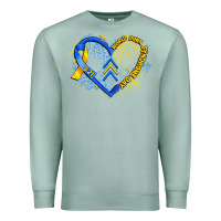 Seafoam world down syndrome day heart Premium Sweatshirt - Artiststas