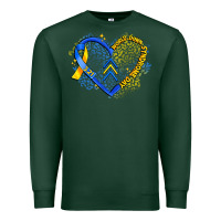 Sports Green world down syndrome day heart Premium Sweatshirt - Artiststas