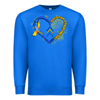 True Royal world down syndrome day heart Premium Sweatshirt - Artiststas