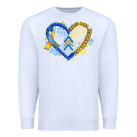 White world down syndrome day heart Premium Sweatshirt - Artiststas