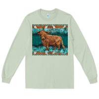Matcha turquoises gemstones cowhide highland cow Long Sleeve Tee - BarkalooDesign
