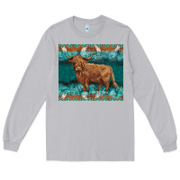 Moon Dust turquoises gemstones cowhide highland cow Long Sleeve Tee - BarkalooDesign