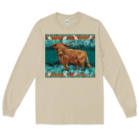 Mushroom turquoises gemstones cowhide highland cow Long Sleeve Tee - BarkalooDesign