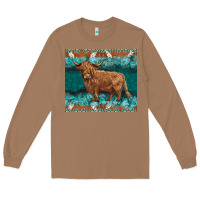 Toasted Coconut turquoises gemstones cowhide highland cow Long Sleeve Tee - BarkalooDesign