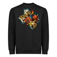 Black rodeo sunflower texas map Heavyweight Sweatshirt - JahusDesignShop