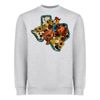 Rodeo Sunflower Texas Map Heavyweight Sweatshirt | Teevron