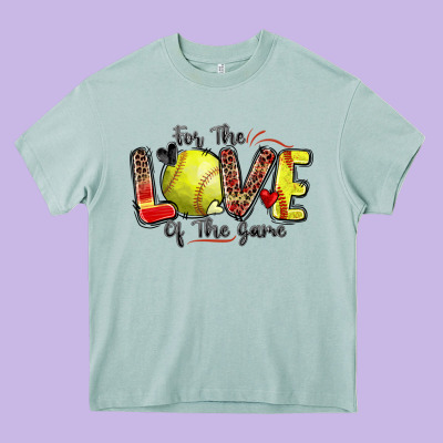 For The Love Of The Game Softball Heavy Core Tee Designed By Zillion Design Studio