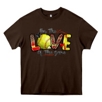 Chocolate Brown for the love of the game softball Heavy Core Tee - Zillion Design Studio