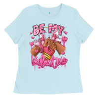 Baby Blue be my valentine afro girl sneakers Ladies Tee - RanaPortraitStore