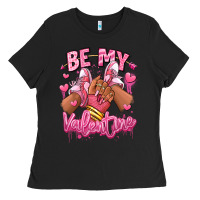 Be My Valentine Afro Girl Sneakers Ladies Tee | Teevron
