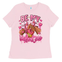 Bubblegum Pink be my valentine afro girl sneakers Ladies Tee - RanaPortraitStore