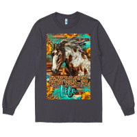 Smoke Western Ranch Life Mustang Horse Long Sleeve Tee - LillyAllenDesigns