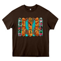 Chocolate Brown basketball serape cowhide turquoise leopard glitter  brushstrokes Heavy Core Tee - Artiststas