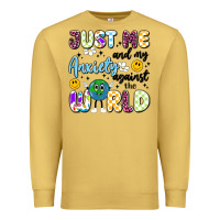 Antique Gold just me and my anxiety against the world Premium Sweatshirt - Artiststas
