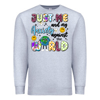 Heather Grey just me and my anxiety against the world Premium Sweatshirt - Artiststas