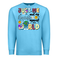Ocean Blue just me and my anxiety against the world Premium Sweatshirt - Artiststas