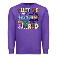Purple just me and my anxiety against the world Premium Sweatshirt - Artiststas