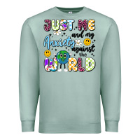 Seafoam just me and my anxiety against the world Premium Sweatshirt - Artiststas