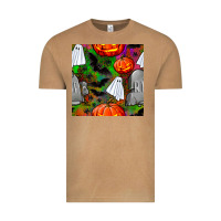 Vintage Camel halloween ghost and headstone seamless pattern Vintage Tee - BundleAndBundleShop