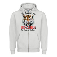 Dove Grey the heavens are roaring tiger Zipper Hoodie - MaliasSmallBusiness