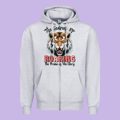 The Heavens Are Roaring Tiger Zipper Hoodie Designed By Maliassmallbusiness