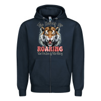 Navy the heavens are roaring tiger Zipper Hoodie - MaliasSmallBusiness