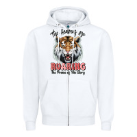 White the heavens are roaring tiger Zipper Hoodie - MaliasSmallBusiness