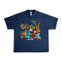 Navy blessed nurse Urban Heavy Tee - BundleAndBundleShop