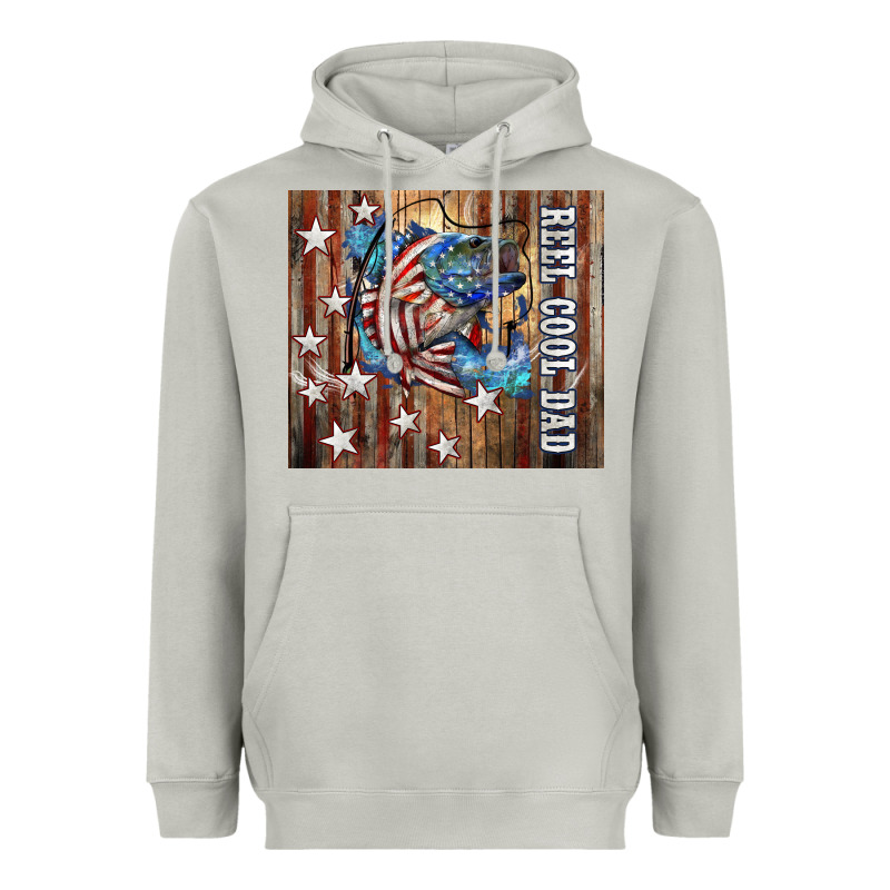 Western Reel Cool Dad American Flag Bass Heavyweight Hoodie by LillyAllenDesigns | Teevron
