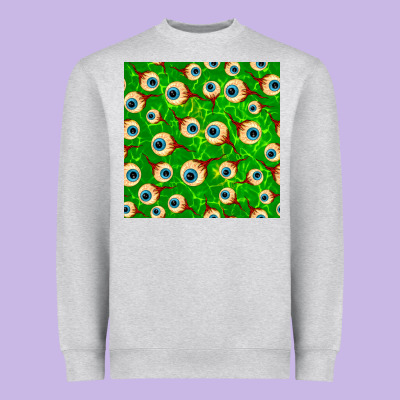 Halloween Eye Balls Seamless Pattern Heavyweight Sweatshirt Designed By Bundleandbundleshop