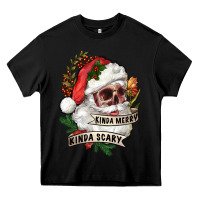 Black Kinda merry kinda scary Heavy Core Tee - RanaPortraitStore
