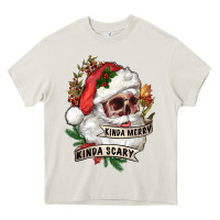 Cream Kinda merry kinda scary Heavy Core Tee - RanaPortraitStore