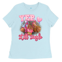 Baby Blue Yep still single heels and sneakers afro girl Ladies Tee - RanaPortraitStore