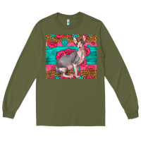 Army Green Pink Glitter And Roses Sphynx Cat Long Sleeve Tee - LillyAllenDesigns