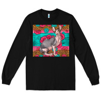 Black Pink Glitter And Roses Sphynx Cat Long Sleeve Tee - LillyAllenDesigns