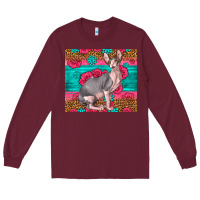Burgundy Pink Glitter And Roses Sphynx Cat Long Sleeve Tee - LillyAllenDesigns