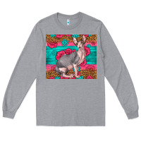 Heather Grey Pink Glitter And Roses Sphynx Cat Long Sleeve Tee - LillyAllenDesigns