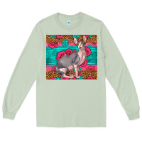 Matcha Pink Glitter And Roses Sphynx Cat Long Sleeve Tee - LillyAllenDesigns