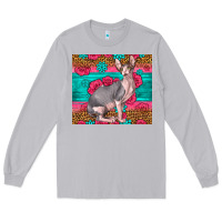Moon Dust Pink Glitter And Roses Sphynx Cat Long Sleeve Tee - LillyAllenDesigns