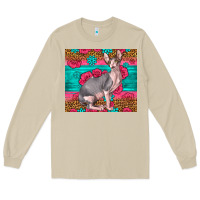 Mushroom Pink Glitter And Roses Sphynx Cat Long Sleeve Tee - LillyAllenDesigns