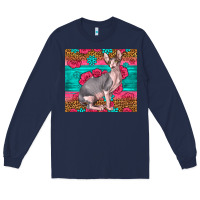 Navy Pink Glitter And Roses Sphynx Cat Long Sleeve Tee - LillyAllenDesigns