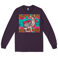 Plum Pink Glitter And Roses Sphynx Cat Long Sleeve Tee - LillyAllenDesigns
