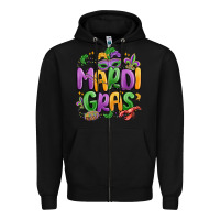 Black mardi gras Zipper Hoodie - MaliasSmallBusiness